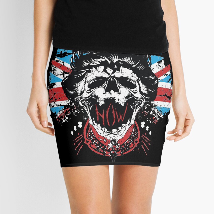 Union Jack Flag Anarchy In The UK Queen Skull United Kingdom Retro Pride Mini Skirt