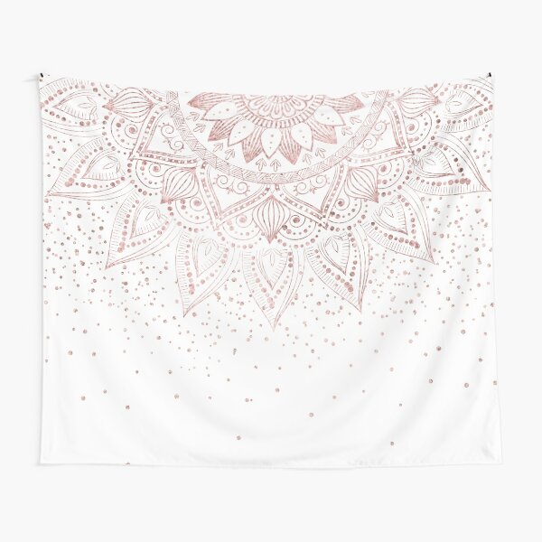 Disover Elegant Rose Gold Dots Mandala | Tapestry