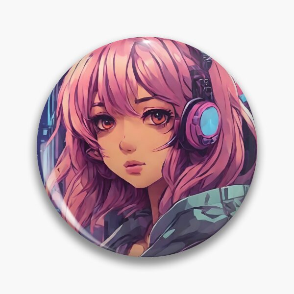 Item preview, Cyber Preppy Kawaii Hoodie Headphone Anime Girl designed and sold by MindWave THC.