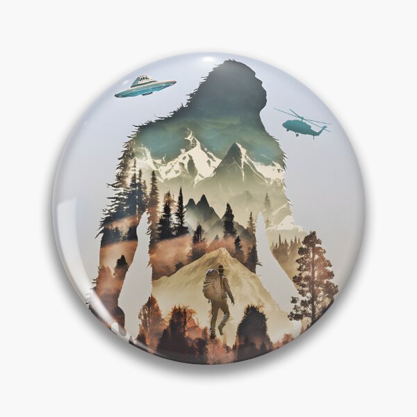 Item preview, Bigfoot Sasquatch UFO Hiker Helicopter T-Shirt designed and sold by candiscamera.