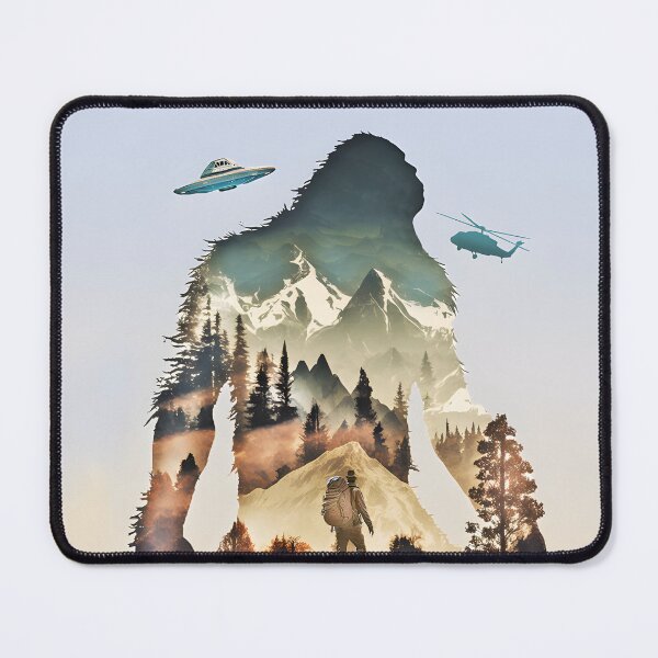 Item preview, Bigfoot Sasquatch UFO Hiker Helicopter T-Shirt designed and sold by candiscamera.