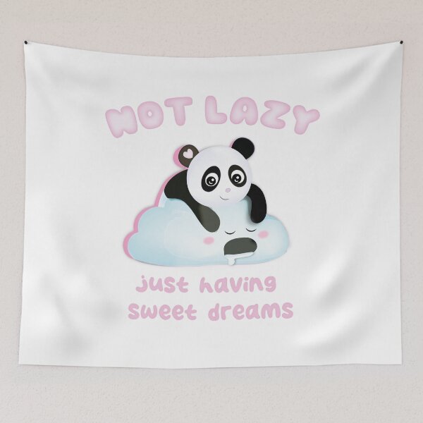 Item preview, Not Lazy, Sweet Dreams - Kawaii Sleeping Panda designed and sold by PinkStoreKawaii.
