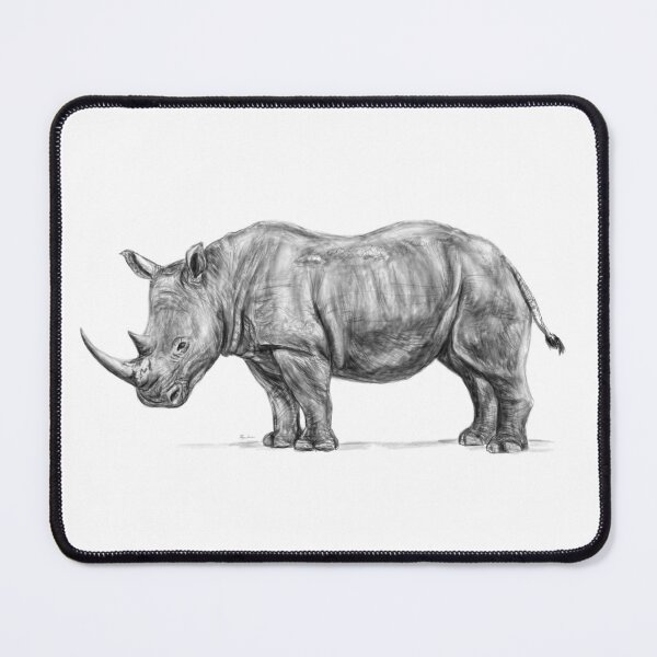 Item preview, White Rhinoceros (Realistic Pencil Drawing) | Safari Sketches designed and sold by flypigart.