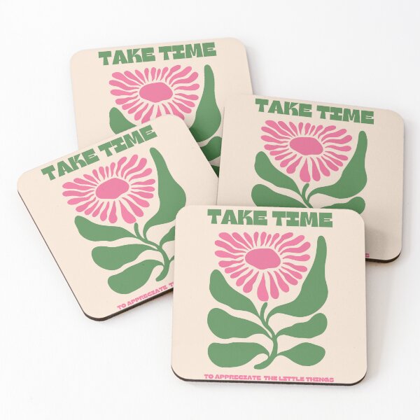 Item preview, Take Time to Appreciate the Little Things Pink and Green - Retro Flower Abstract designed and sold by jessicaleah15.