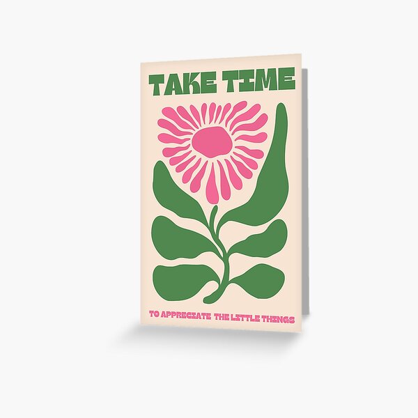 Artikel-Vorschau von Nehmen Sie sich Zeit, die kleinen Dinge in Rosa und Grün zu schätzen – Retro-Blumenzusammenfassung, designt und verkauft von jessicaleah15.