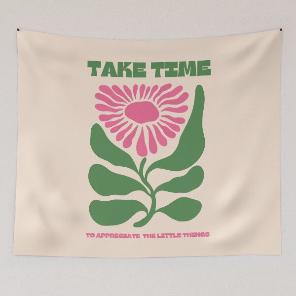 Item preview, Take Time to Appreciate the Little Things Pink and Green - Retro Flower Abstract designed and sold by jessicaleah15.