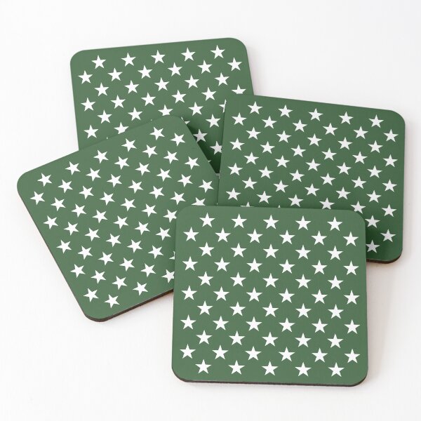 Item preview, Small WHITE and PINE GREEN STARS  designed and sold by RachelMacht.