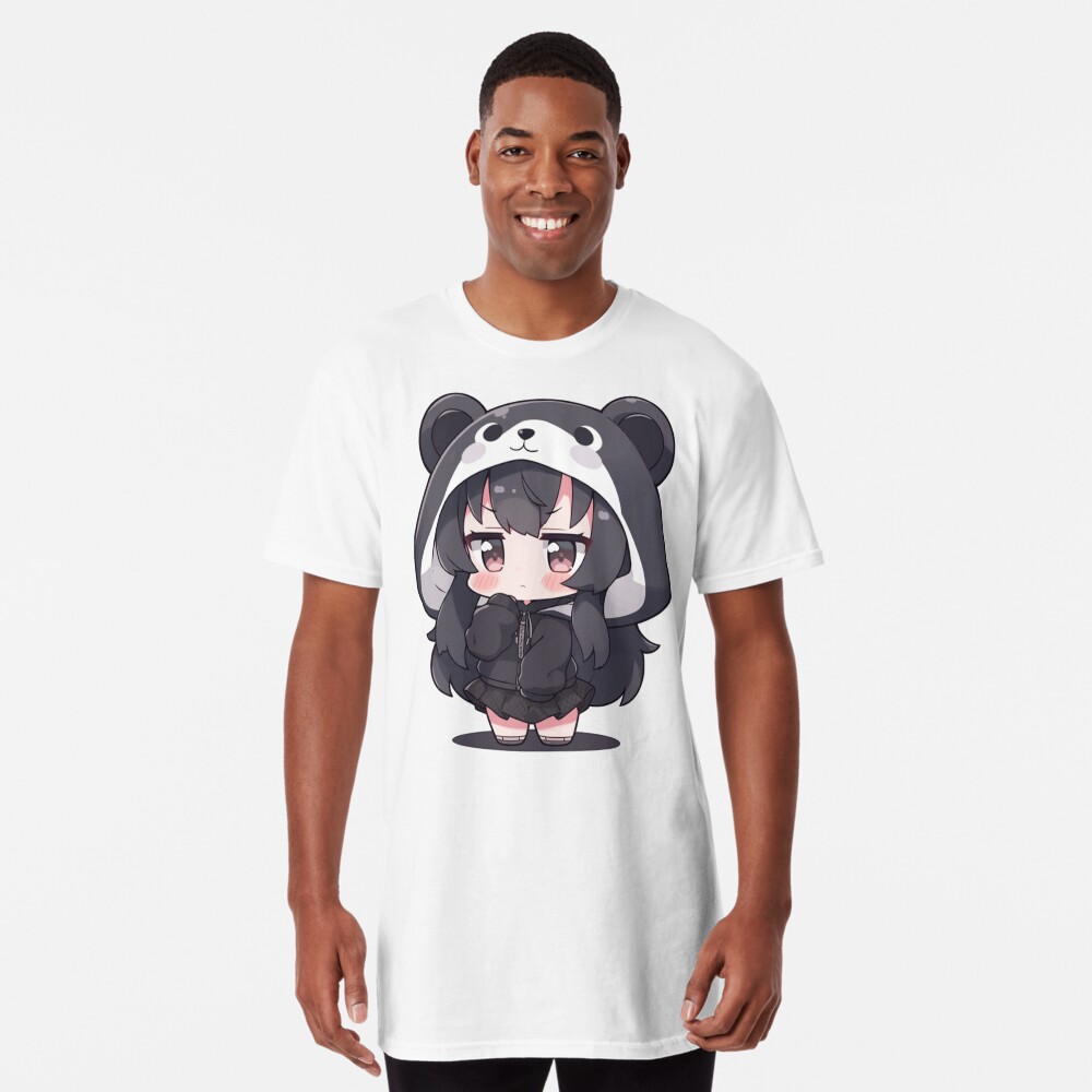 Kawaii Anime Girl Wearing Panda Costume Sticker for Sale by Nightarcade