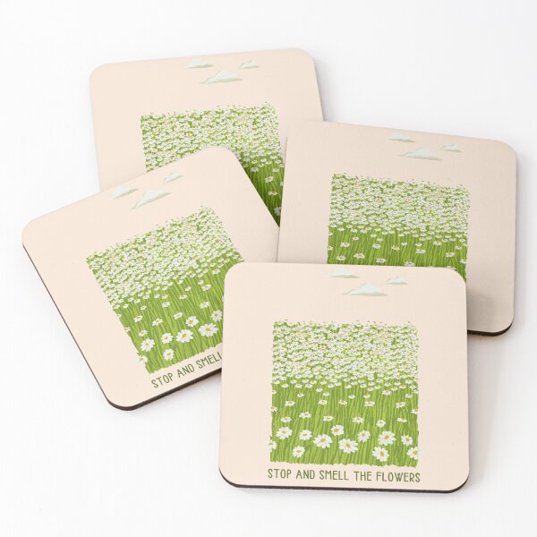 Item preview, Stop and Smell the Flowers - Retro Green and White Daisies  designed and sold by jessicaleah15.