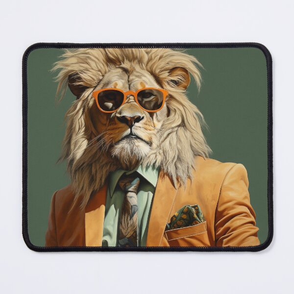 Aperçu de l'œuvre Lion businessman in suit and tie on a green background créée et vendue par Andrey Tarakanov.