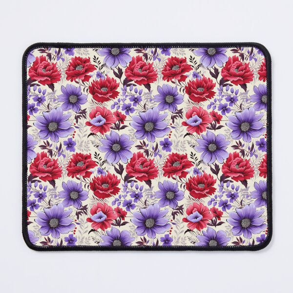 Item preview, Floral Symphony: A Captivating Fusion of Red and Purple Blooms designed and sold by Vibria Pattern Studio.
