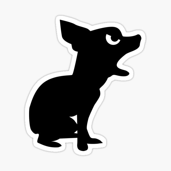 Angry Grumpy Puppy Dog with Spike Collar Cartoon Vinyl Decal Sticker