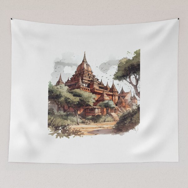 Item preview, Handsome illustration of Bagan, Myanmar designed and sold by KristinaNEL.