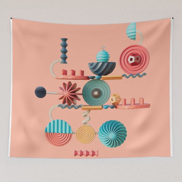 Item preview, Contraptions Pink, Digital Illustration designed and sold by Glenn Maguire.