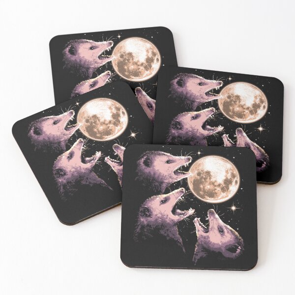 Item preview, Three Opossums Howling at the Moon Funny Possum 3 Opossum designed and sold by vomaria.
