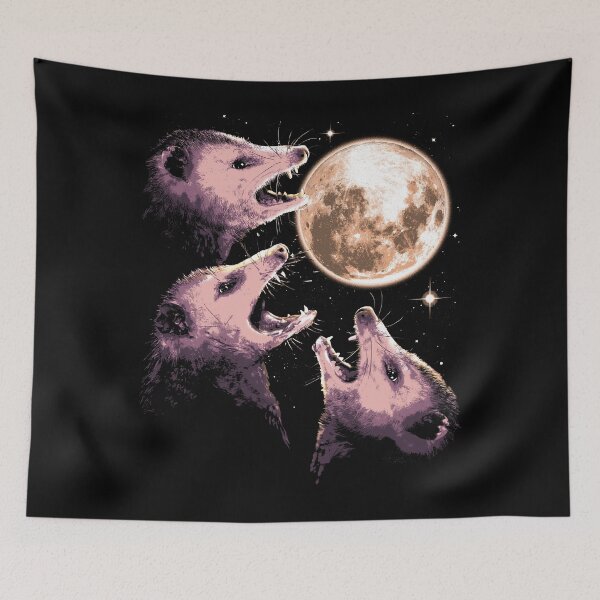 Item preview, Three Opossums Howling at the Moon Funny Possum 3 Opossum designed and sold by vomaria.