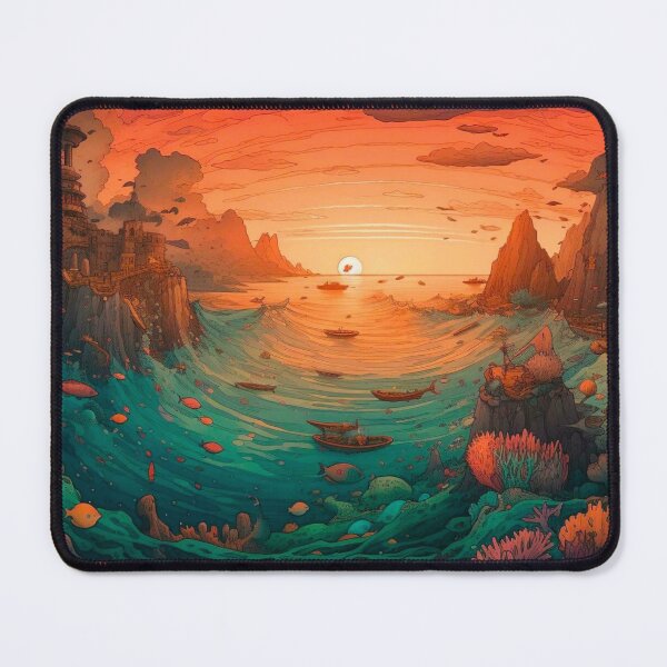 Item preview, Parting Ocean Sunset Anime Fantasy designed and sold by TheFullFantasy.