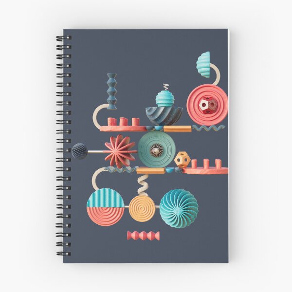 Item preview, Curious Contraptions on a dark blue background. Digital illustration designed and sold by Glenn Maguire.