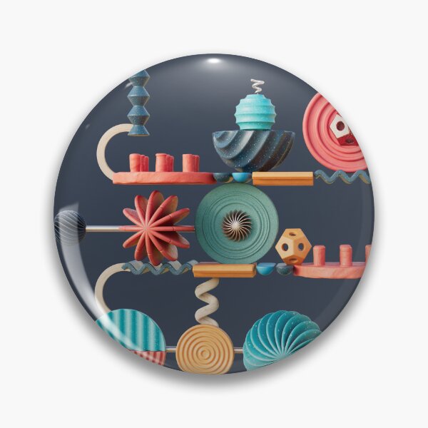 Item preview, Curious Contraptions on a dark blue background. Digital illustration designed and sold by Glenn Maguire.