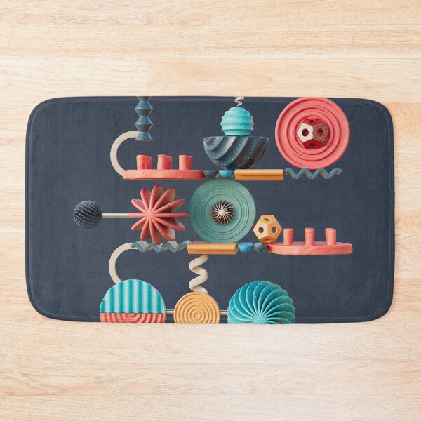 Item preview, Curious Contraptions on a dark blue background. Digital illustration designed and sold by Glenn Maguire.