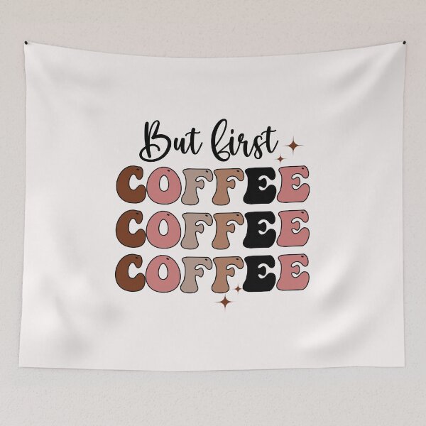 Item preview, But First Coffee Retro designed and sold by HappyLifeCreate.