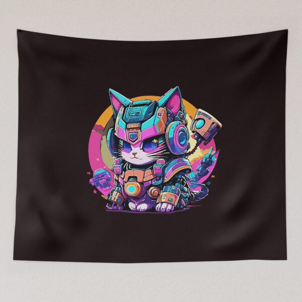 Item preview, Embrace the Future with Cat Robot Art - Explore Redbubble's Futuristic Feline Collection! designed and sold by Watchara Aekcheen.