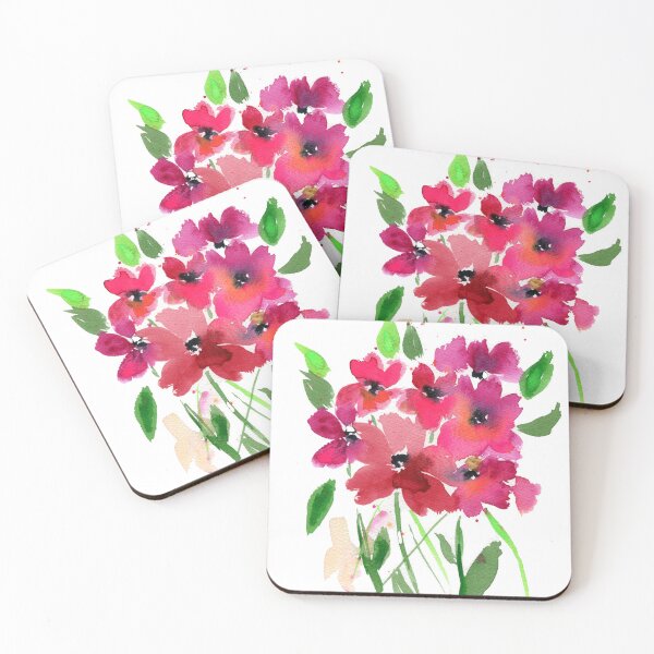 Item preview, Red crazy poppy flowers, poppies watercolor painting designed and sold by AnissaF.