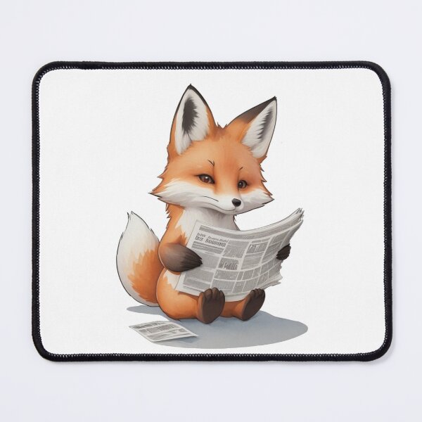 Item preview, The Curious Fox: A Delightful Encounter of a Fox Reading Newspaper, fox reading newspaper designed and sold by wachasoul.