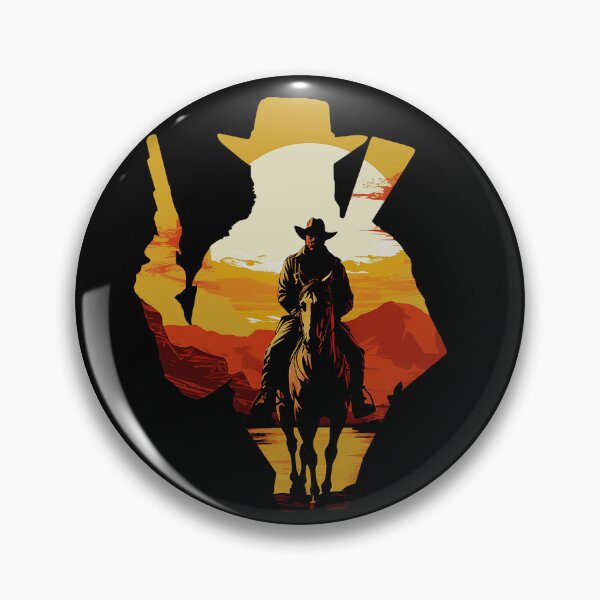 Item preview, Lone cowboy and orange sunset designed and sold by Selfion.