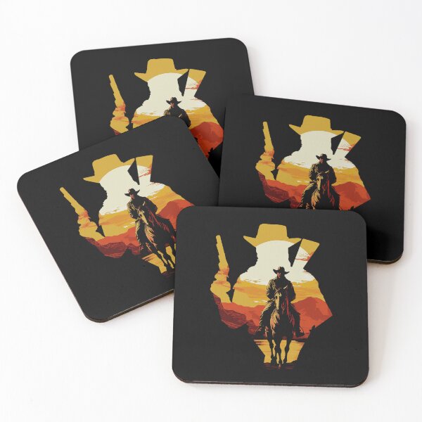 Item preview, Lone cowboy and orange sunset designed and sold by Selfion.