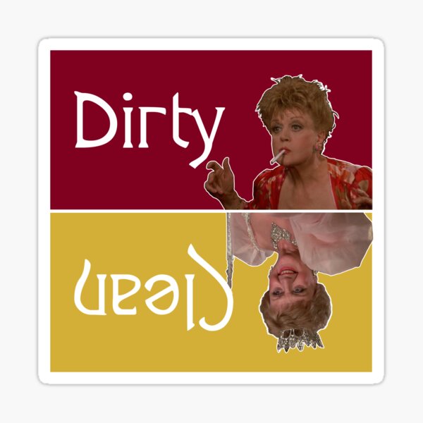 Vista previa del artículo con la obra «Jessica Fletcher - Imán para lavavajillas sucio y limpio», diseñado y vendido por MysteryBuff.