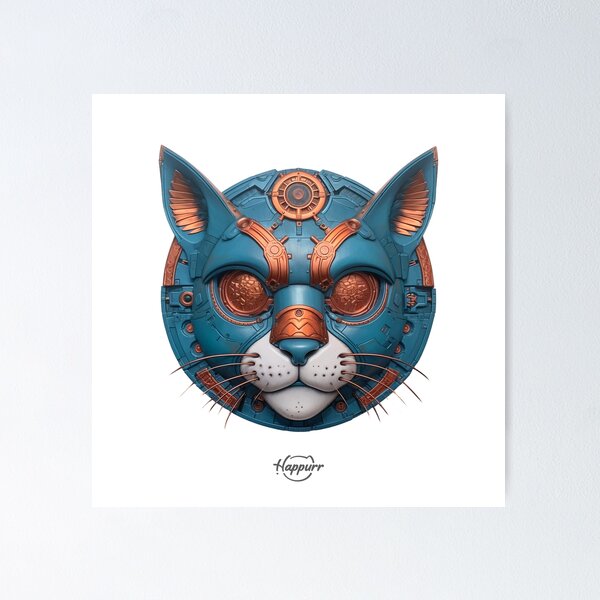 Item preview, Cyberpunk style, mechanical style, cat designed and sold by Happurr.