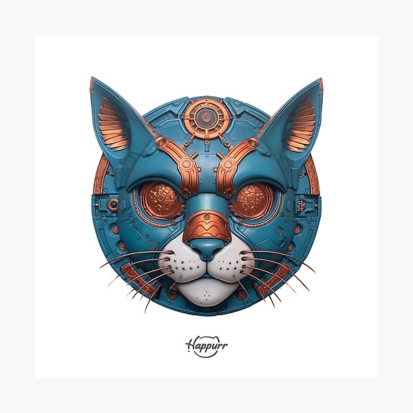 Item preview, Cyberpunk style, mechanical style, cat designed and sold by Happurr.