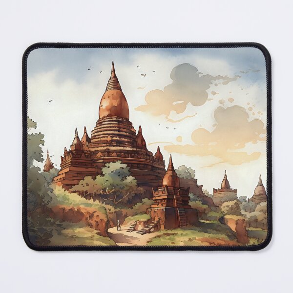 Item preview, Realistic illustration of Bagan, Myanmar designed and sold by KristinaNEL.