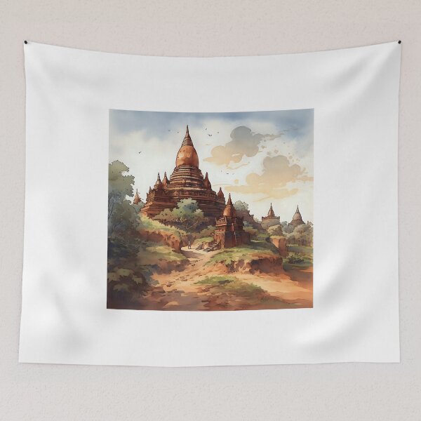 Item preview, Realistic illustration of Bagan, Myanmar designed and sold by KristinaNEL.