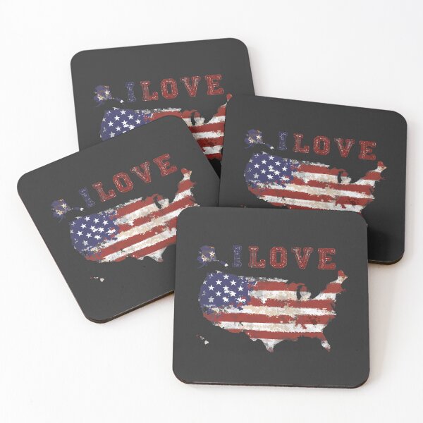 Item preview, i love America (American map & flag) designed and sold by hayrpictures.