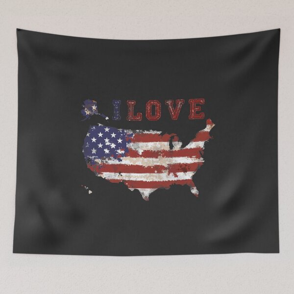 Item preview, i love America (American map & flag) designed and sold by hayrpictures.