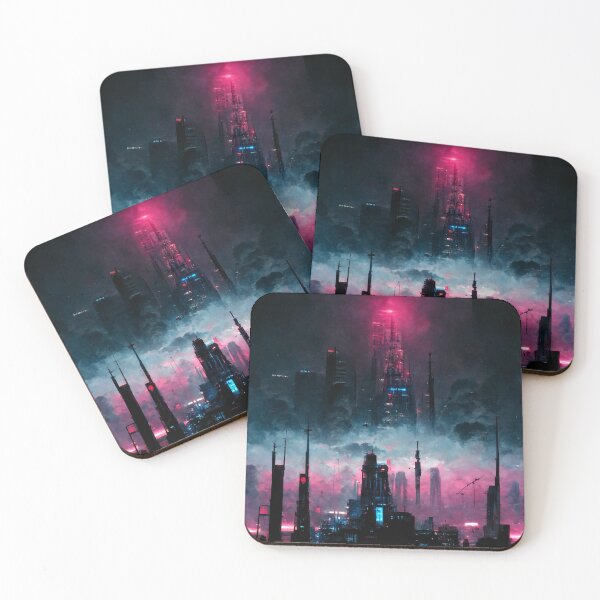 Item preview, Vaporwave City (Neo Noir Blade Runner Inspired Cityscape Synthwave Poster) designed and sold by ZGigerBarker.