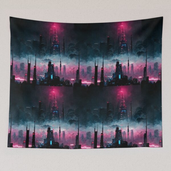 Item preview, Vaporwave City (Neo Noir Blade Runner Inspired Cityscape Synthwave Poster) designed and sold by ZGigerBarker.