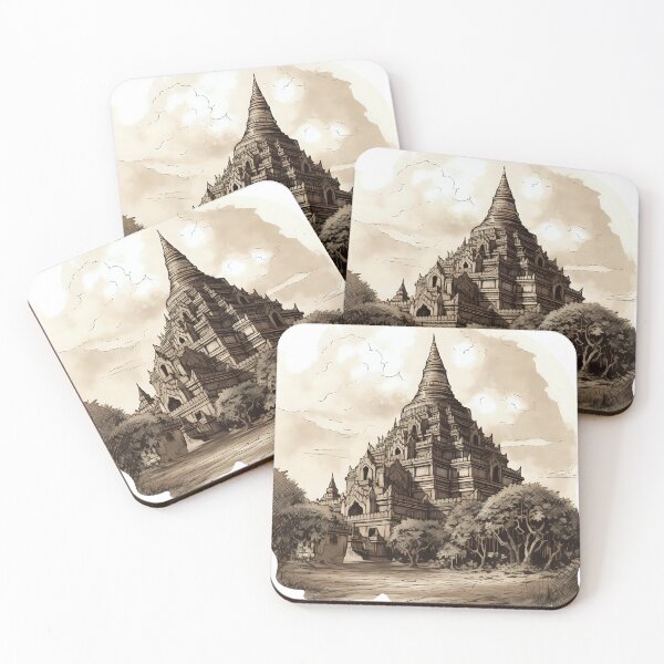 Item preview, Vintage illustration of Bagan, Myanmar designed and sold by KristinaNEL.