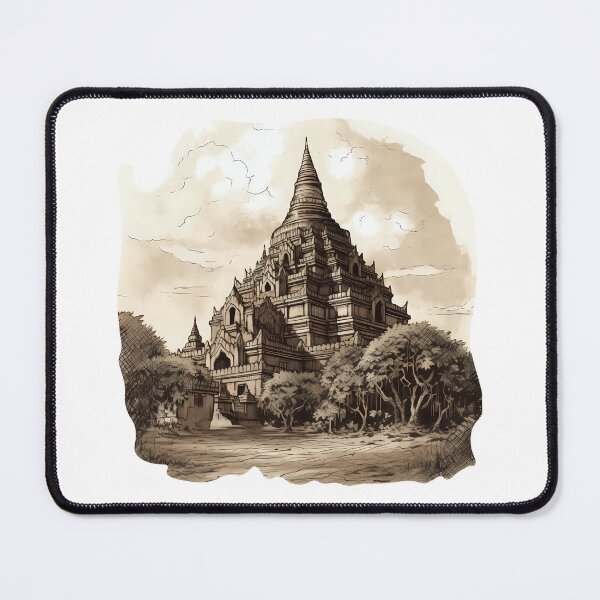 Item preview, Vintage illustration of Bagan, Myanmar designed and sold by KristinaNEL.
