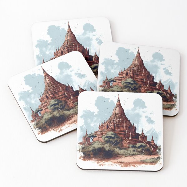 Item preview, Cartoon illustration of Bagan, Myanmar designed and sold by KristinaNEL.