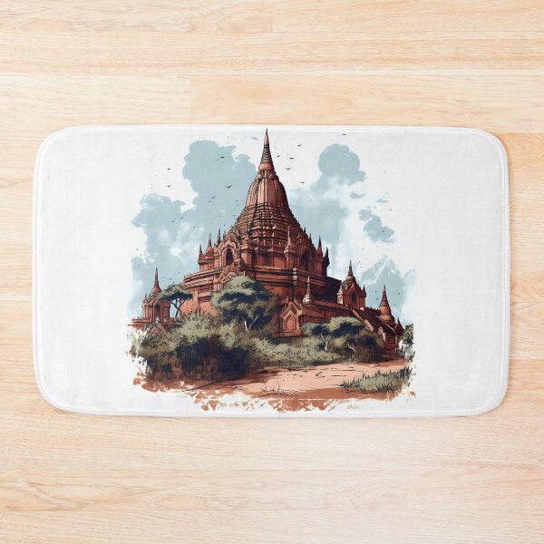 Item preview, Cartoon illustration of Bagan, Myanmar designed and sold by KristinaNEL.
