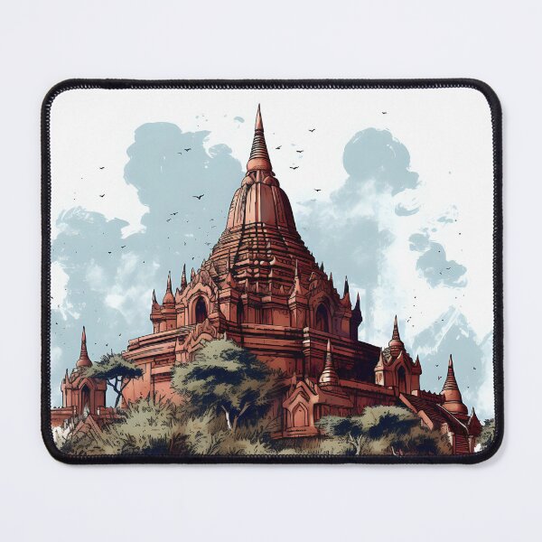 Item preview, Cartoon illustration of Bagan, Myanmar designed and sold by KristinaNEL.