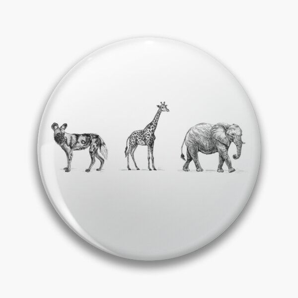 Item preview, (Best-Seller) African Animals Trio Design (Giraffe, Elephant, African Wild Dog) [Realistic Artwork] designed and sold by flypigart.