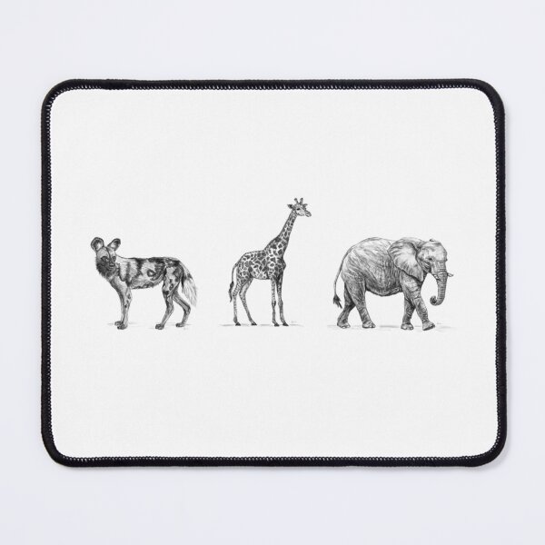 Item preview, (Best-Seller) African Animals Trio Design (Giraffe, Elephant, African Wild Dog) [Realistic Artwork] designed and sold by flypigart.