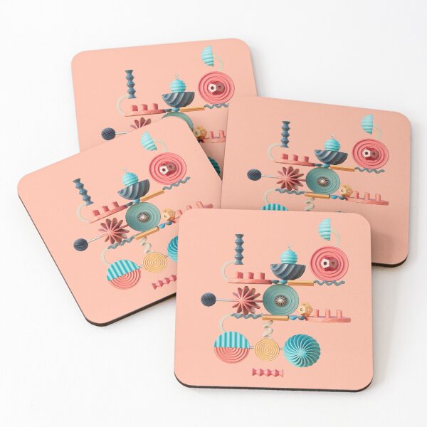 Item preview, Contraptions Pink, Digital Illustration designed and sold by Glenn Maguire.