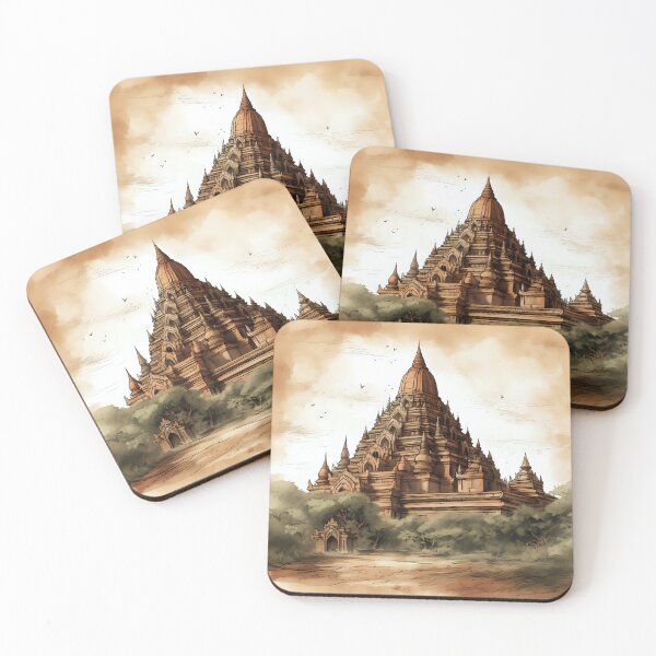 Item preview, Handsome cartoon illustration of Bagan, Myanmar designed and sold by KristinaNEL.