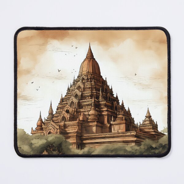 Item preview, Handsome cartoon illustration of Bagan, Myanmar designed and sold by KristinaNEL.