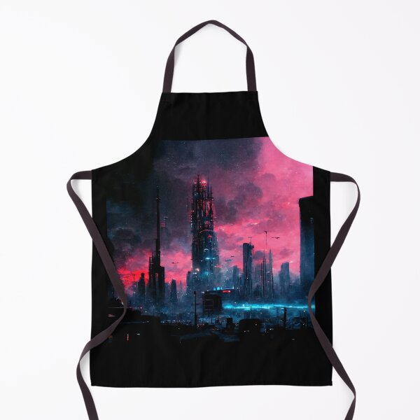 Item preview, Dystopian Future City (Neo Noir Blade Runner Inspired Cityscape Vaporwave Synthwave Poster) designed and sold by ZGigerBarker.